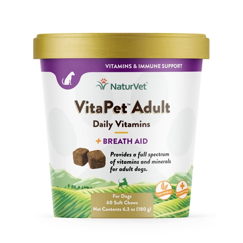 NaturVet VitaPet Adult Daily Vitamins plus Breath Aid for Dogs