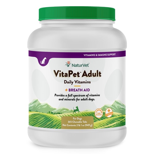 NaturVet VitaPet Adult Daily Vitamins plus Breath Aid for Dogs