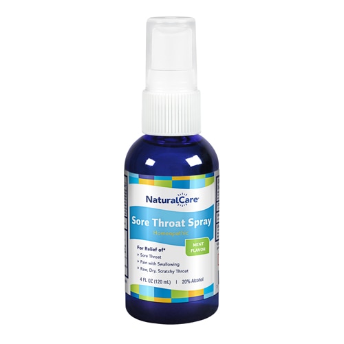 Natural Care Sore Throat Spray Homeopathic Mint