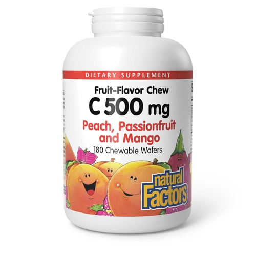 Natural Factors Fruit-Flavor Chew C Peach Passionfruit and Mango