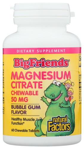 Natural Factors Kids BigFriends Magnesium Citrate Bubble Gum