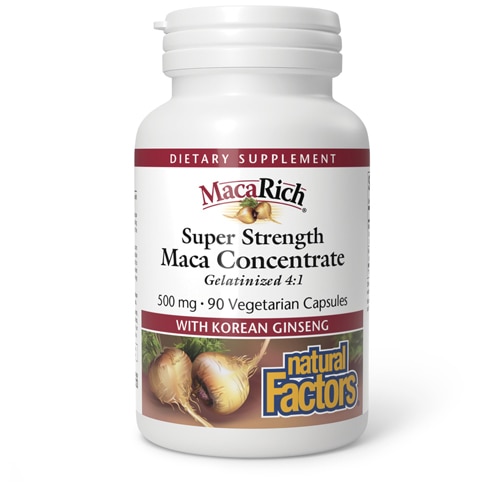 Natural Factors Organic MacaRich™ Super Strength Power Maca with Ginseng