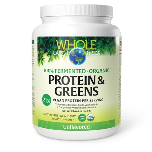 Natural Factors Whole Earth & Sea Fermented Organic Protein & Greens Unflavored