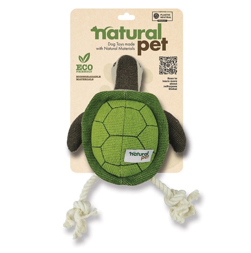 Natural Pet Eco-Friendly Turtle Squeaker Dog Toy