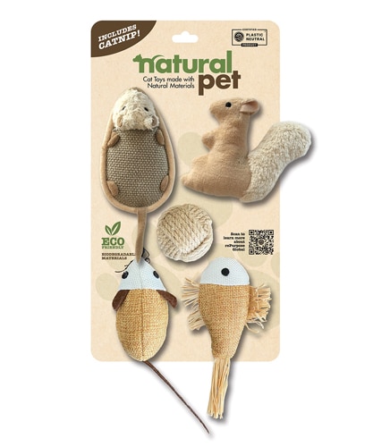 Natural Pet Eco-friendly Cat Toy Set - 5 Pieces