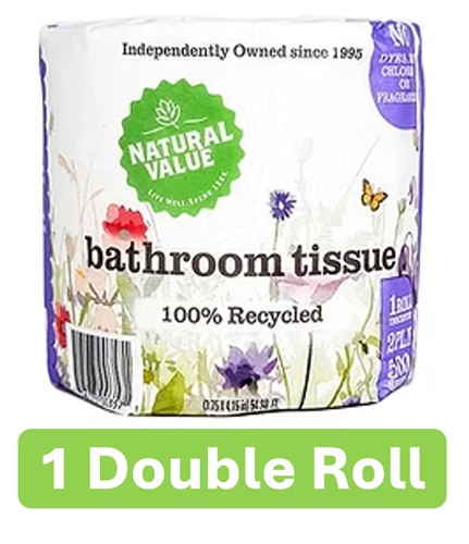 Natural Value Bathroom Tissue 100% Recycled 2 Ply 500 Sheets