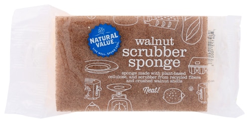 Natural Value Walnut Scrubber Sponge