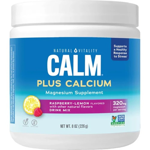 Natural Vitality Calm Plus Calcium Magnesium Drink Mix Raspberry Lemon