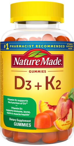 Nature Made D3 + K2 Gummies Peach