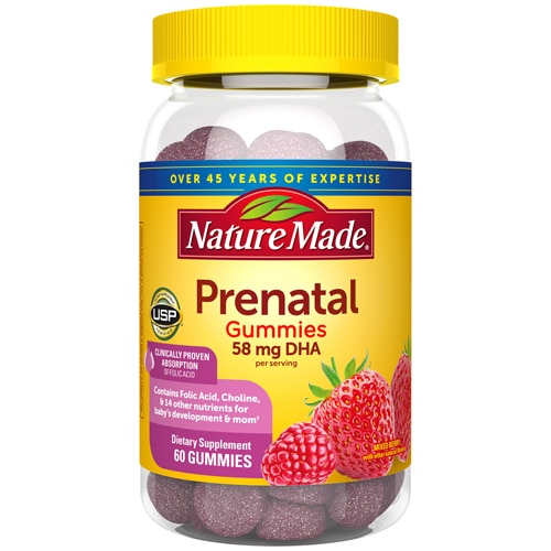 Nature Made Prenatal Gummies with 58mg DHA Mixed Berry