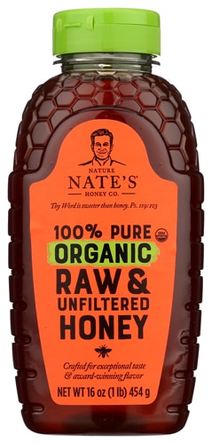 Nature Nate's 100% Pure Organic Raw & Unfiltered Honey