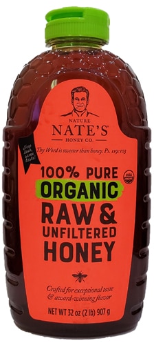 Nature Nate's 100% Pure Organic Raw & Unfiltered Honey