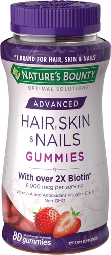 Nature's Bounty Optimal Solutions Hair Skin & Nails Gummies Strawberry