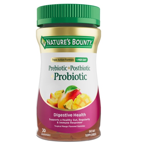 Nature's Bounty Prebiotic + Postbiotic Probioitic Gummies Tropical Mango