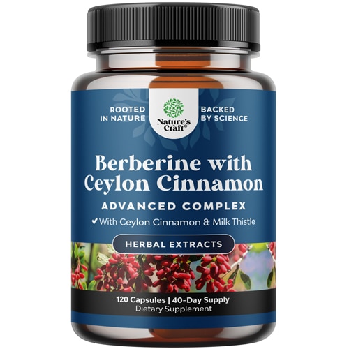 Nature's Craft Berberine Advanced Complex With Ceylon Cinnamon & Milk Thistle