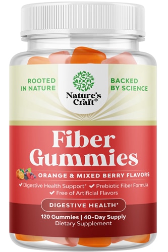 Nature's Craft Fiber Gummies Orange & Mixed Berry