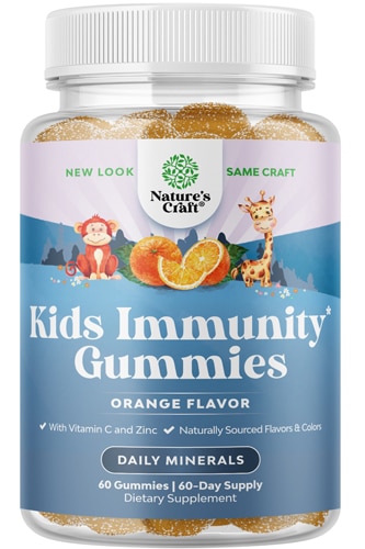 Nature's Craft Kids Immunity Gummies With Vitamin C and Zinc Orange