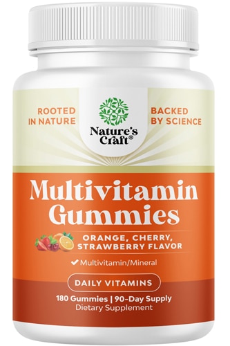 Nature's Craft Multivitamin Gummies Orange Cherry Strawberry