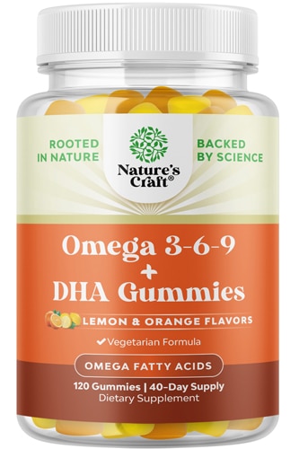 Nature's Craft Omega 3-6-9 + DHA Gummies Lemon & Orange