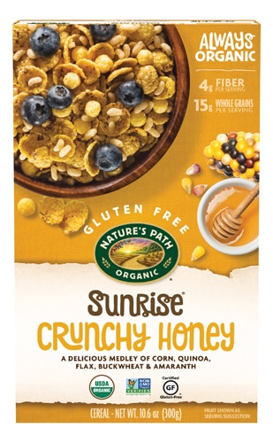 Nature's Path Gluten Free Organic Sunrise Cereal Crunchy Honey