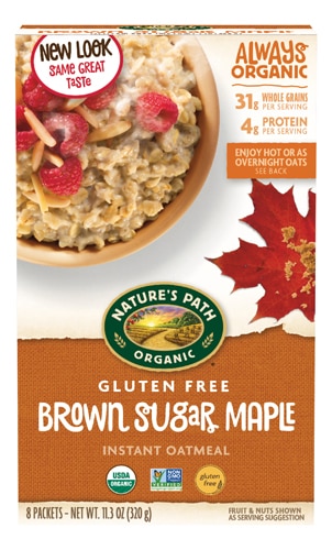 Nature's Path Organic Gluten Free Hot Oatmeal Brown Sugar Maple with Ancient Grains