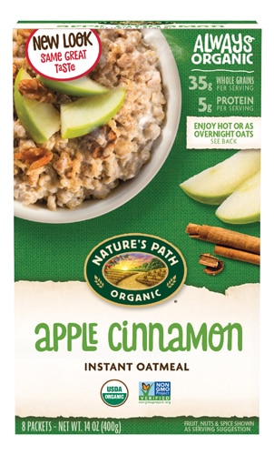 Nature's Path Organic Instant Hot Oatmeal Apple Cinnamon