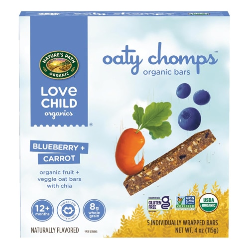 Nature's Path Organic Love Child Oaty Chomps Snack Bar Blueberry + Carrot