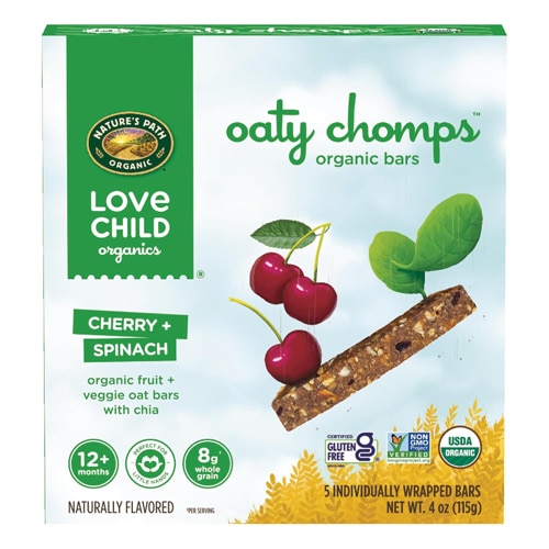 Nature's Path Organic Love Child Oaty Chomps Snack Bar Cherry + Spinach