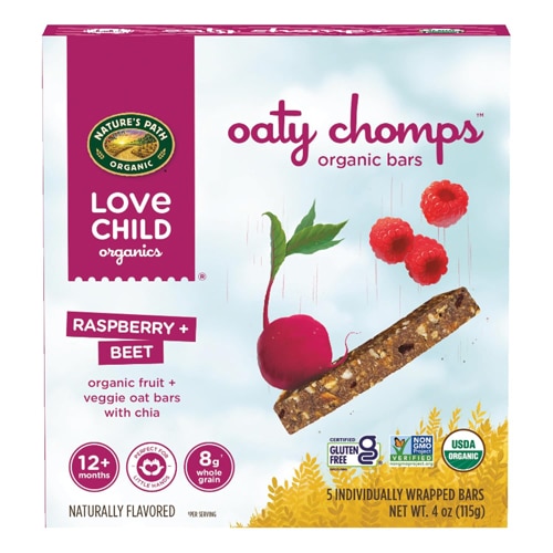 Nature's Path Organic Love Child Oaty Chomps Snack Bar Raspberry + Beet