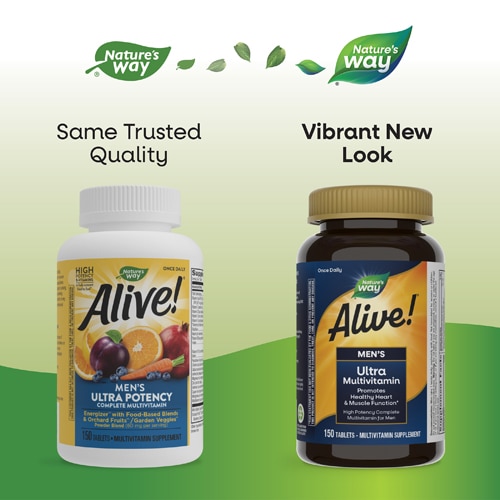 Nature's Way Alive! Men's Ultra Multivitamin - Vitamins C-D3-B12-E-Magnesium