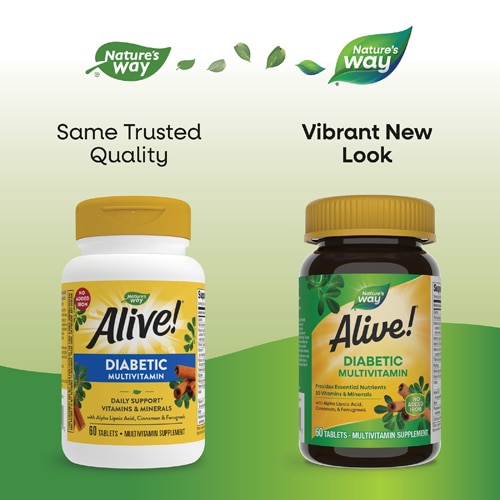 Nature's Way Alive! Multivitamin for People with Diabetes - High Potency B-Vitamins