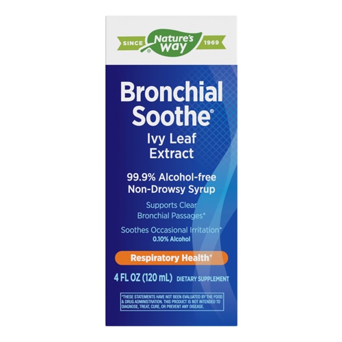 Nature's Way Bronchial Soothe Syrup - Ivy Leaf Extract - Non-Drowsy - 99.9% Alcohol Free