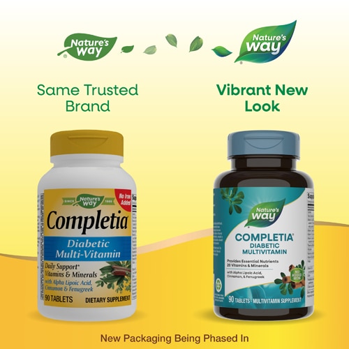 Nature's Way Completia Multivitamin for People with Diabetes - No Iron Added