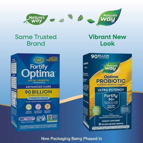 Nature's Way Fortify Optima 50+ Probiotic - Digestive Health - 90 Billion Cultures