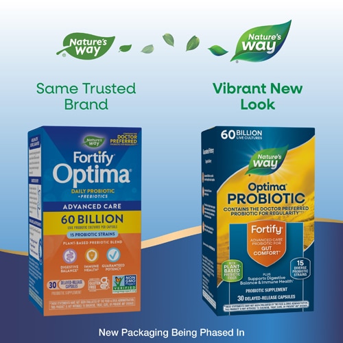 Nature's Way Fortify Optima Daily Probiotic - Digestive Health - 60 Billion Cultures