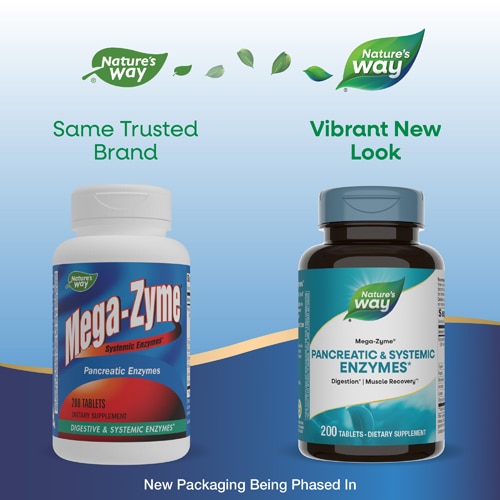 Nature's Way Mega-Zyme Pancreatic Enzymes - Digestive & Systemic Enzymes