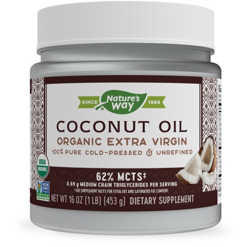 Nature's Way Organic Extra Virgin Coconut Oil - Cold-Pressed & Unrefined