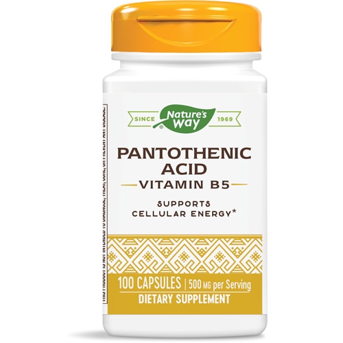 Nature's Way Pantothenic Acid - 500 mg of Vitamin B5 Per Serving - with Calcium