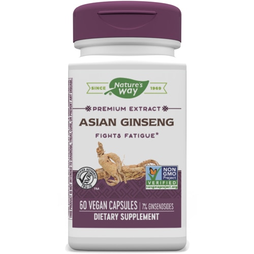 Nature's Way Premium Extract Asian Ginseng - 7% Ginsenosides - Fights Fatigue