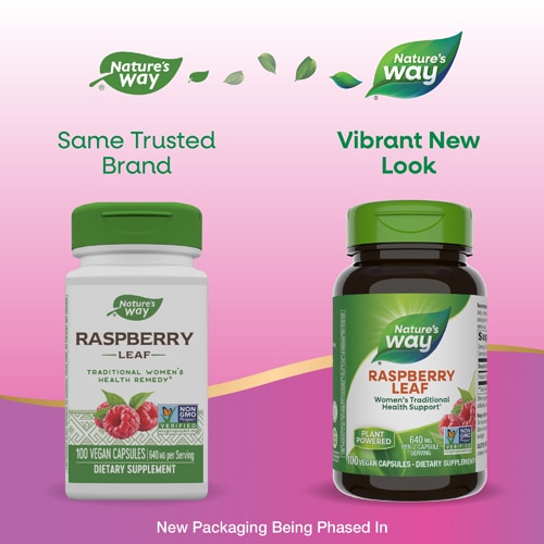 Nature's Way Raspberry Leaf - 640 mg Per 2-Capsule Serving