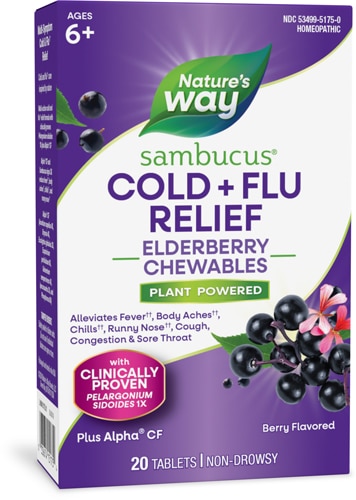 Nature's Way Sambucus Cold+Flu Relief Chewables