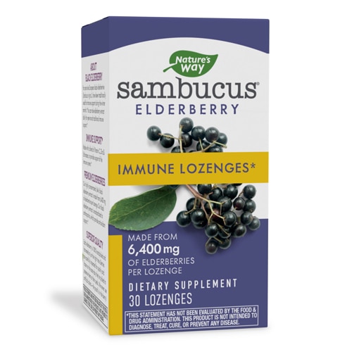 Nature's Way Sambucus Elderberry Immune Lozenges - with Vitamin C & Zinc