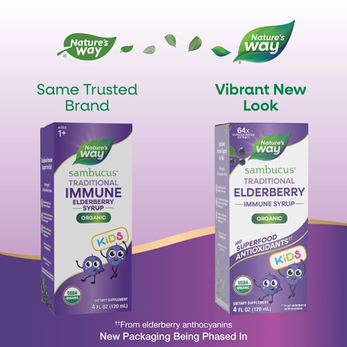 Nature's Way Sambucus Kids Traditional Elderberry Immune Syrup - Superfood Antioxidants
