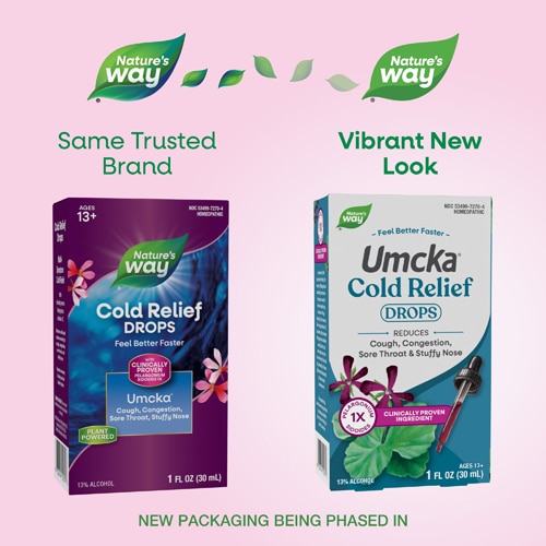 Nature's Way Umcka Cold Relief Drops - Multi-Symptom Cold Relief - Homeopathic