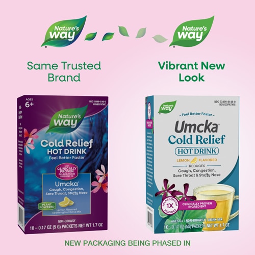 Nature's Way Umcka Cold Relief Hot Drink - Homeopathic - Lemon Flavored - Drink Mix