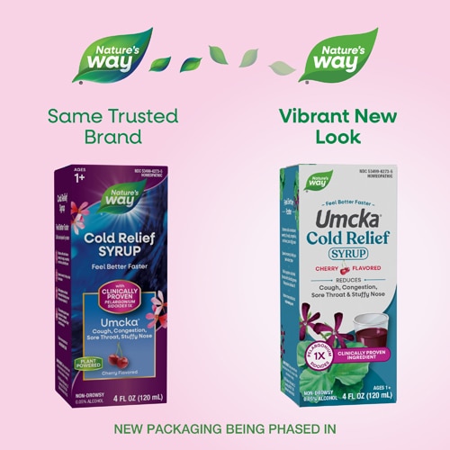 Nature's Way Umcka Cold Relief Syrup - Multi-Symptom Cold Relief Cherry Flavored