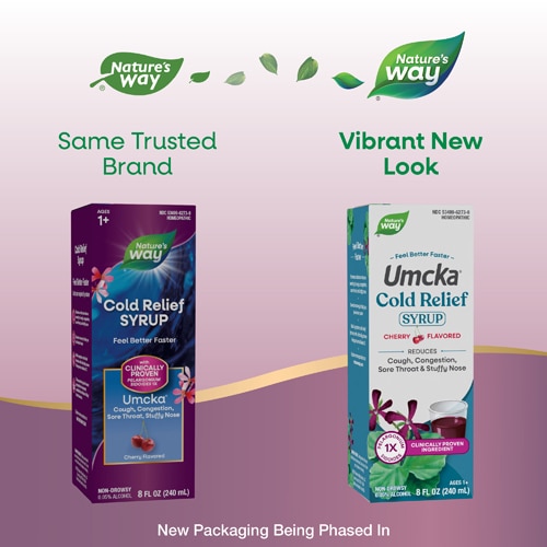 Nature's Way Umcka Cold Relief Syrup - Multi-Symptom Cold Relief Cherry Flavored