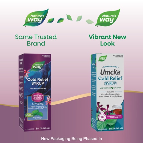 Nature's Way Umcka Cold Relief Syrup - Multi-Symptom Cold Relief - Mint-Menthol Flavored