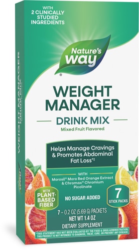 Nature's Way Weight Manager Drink Mix - No Sugar Added Mixed Fruit Flavored