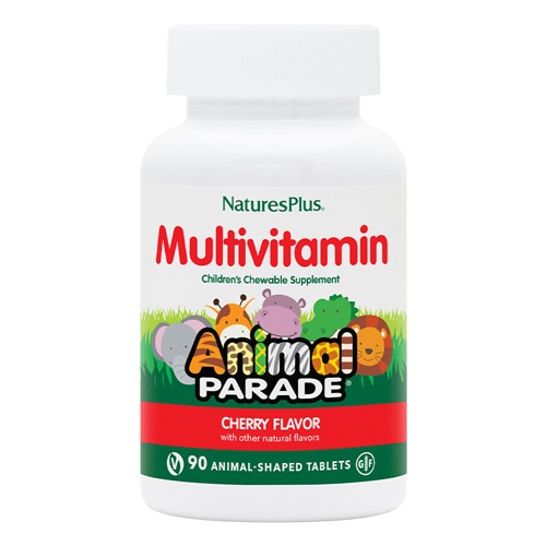 NaturesPlus Animal Parade Children's Chewable Multi-Vitamin and Mineral Natural Cherry